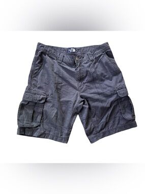 The North Face Cargo Shorts Mens 36 Gray Plaid Hiking Outdoor Utility
